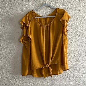 Meraki mustard yellow top with tie | Women’s 3x